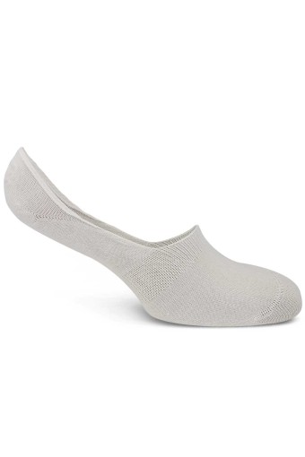 LİKYA - Likya Kadın Bambu Silikonlu Dikişsiz Babet Çorap - Düz (Beyaz)