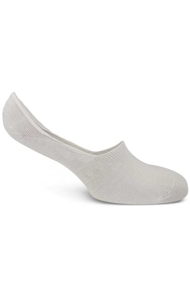 LİKYA - Likya Kadın Bambu Silikonlu Dikişsiz Babet Çorap - Düz (Beyaz)