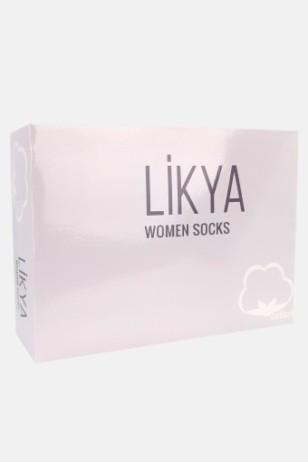 Likya Kadın Havlu Pamuklu Soket Çorap - Düz (Asorti) - Thumbnail