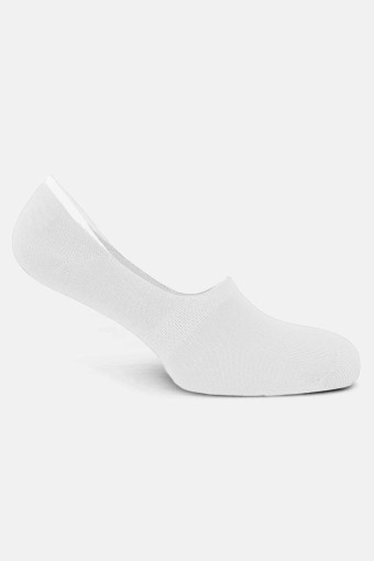 Likya Kadın Bambu Kaymaz Silikon Babet Çorap - Düz (Beyaz) - Thumbnail