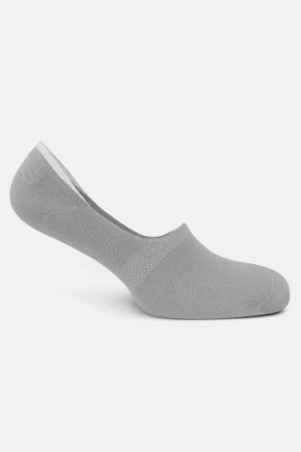 Likya Kadın Bambu Kaymaz Silikon Babet Çorap - Düz (Gri) - Thumbnail