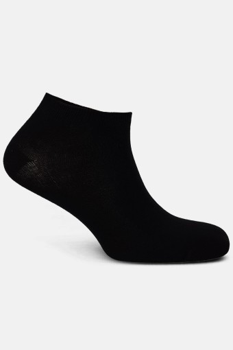 Likya Kadın Bambu Patik Çorap - Düz (Siyah) - Thumbnail
