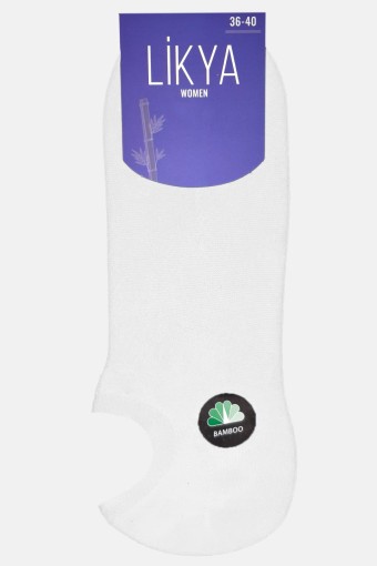 LİKYA - Likya Kadın Bambu Sneaker Çorap - Düz (Beyaz)