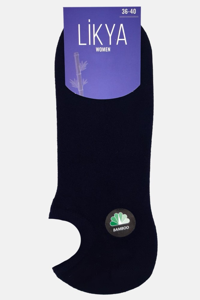 LİKYA - Likya Kadın Bambu Sneaker Çorap - Düz (Lacivert)