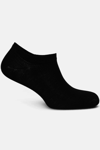 Likya Kadın Bambu Sneaker Çorap - Düz (Siyah) - Thumbnail