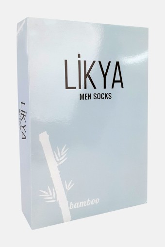Likya Kadın Bambu Yarım Konç Çorap - Düz (Beyaz) - Thumbnail