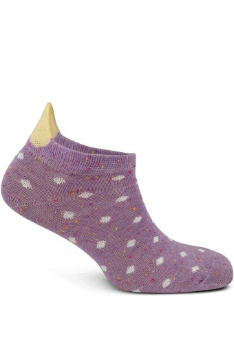 Likya Kadın Pamuklu Çekçekli Patik Çorap - Desenli (Asorti) - Thumbnail