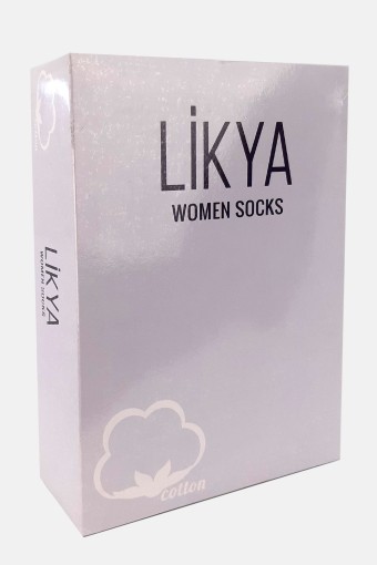 Likya Kadın Havlu Patik Çorap - Düz (Asorti) - Thumbnail