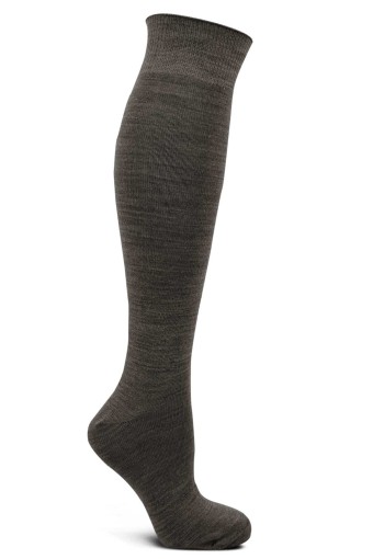 Likya Kadın Pamuklu Dizaltı Çorap - Düz (Antrasit) - Thumbnail