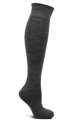 Likya Kadın Pamuklu Dizaltı Çorap - Düz (Füme) - Thumbnail