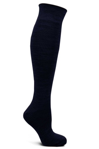 Likya Kadın Pamuklu Dizaltı Çorap - Düz (Lacivert) - Thumbnail