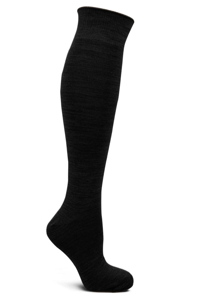 LİKYA - Likya Kadın Pamuklu Dizaltı Çorap - Düz (Siyah)