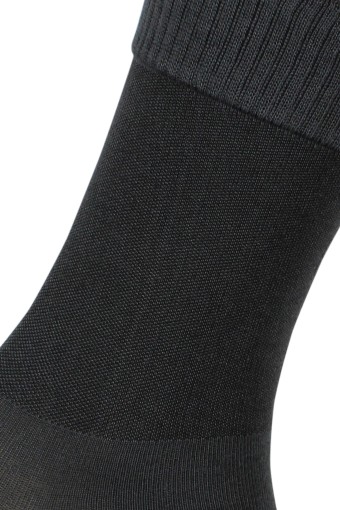 Likya Kadın Bambu Diyabetik Soket Çorap - Düz (Siyah) - Thumbnail