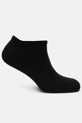 Likya Kadın Pamuklu Patik Çorap - Düz (Siyah) - Thumbnail
