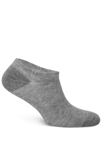 Likya Kadın Patik Çorap Sneaker Düz Bambu (Gri) - Thumbnail