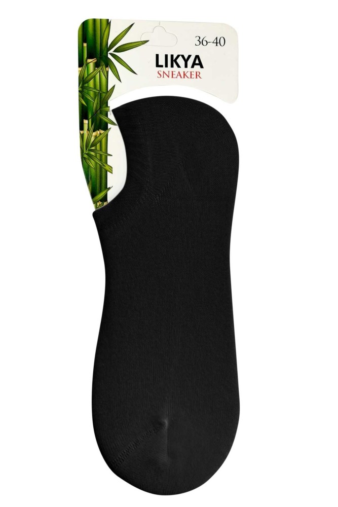 LİKYA - Likya Kadın Patik Çorap Sneaker Düz Bambu (Siyah)
