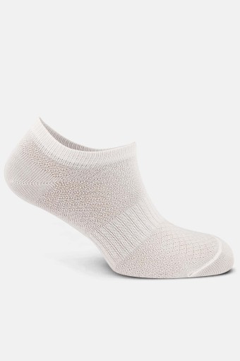 Likya Kadın Pamuklu Lastikli Patik Çorap - Petek (Beyaz) - Thumbnail
