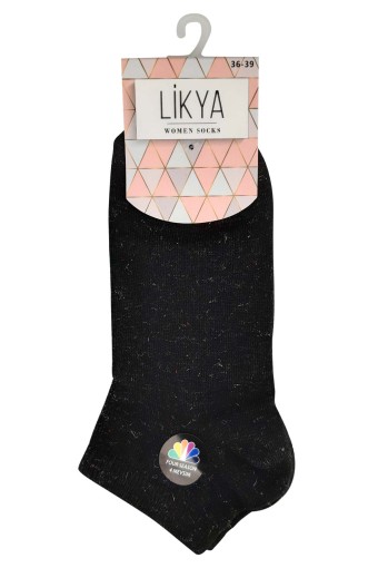 LİKYA - Likya Kadın Simli Patik Çorap (Siyah)