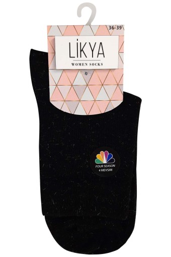 LİKYA - Likya Kadın Simli Soket Çorap (Siyah)