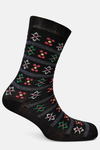 Likya Kadın Pamuklu Soket Çorap - Desenli (Asorti) - Thumbnail