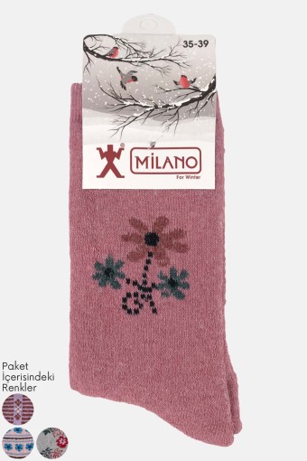 MİLANO - Milano Kadın Soket Çorap Havlu (Asorti)