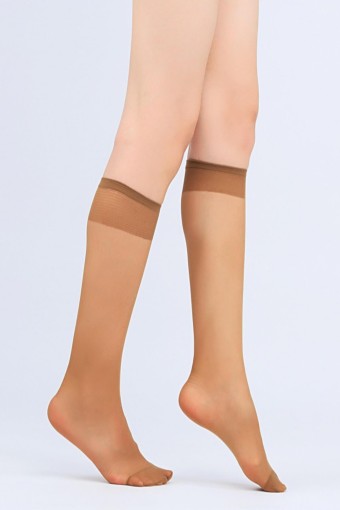 MÜJDE - Müjde Kadın İnce Dizaltı Çorap 20 Denye (Bronz (38))