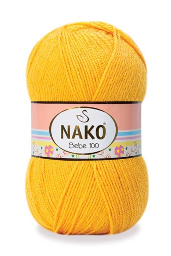 Nako - Nako Bebe 100 El Örgü İpliği 100 Gr 360 Mt (00184 (Sarı))