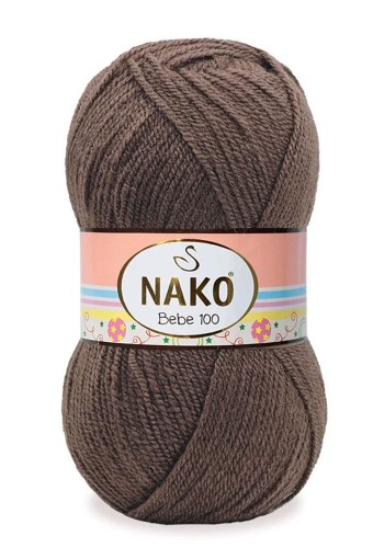 Nako - Nako Bebe 100 El Örgü İpliği 100 Gr 360 Mt (11218 (Açık Kahve))