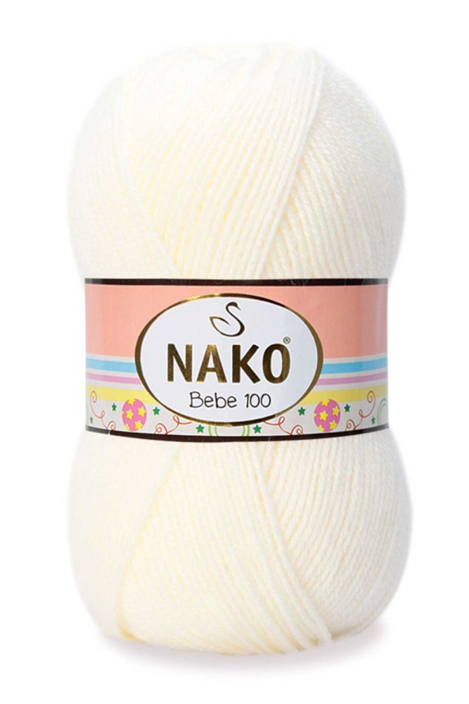 Nako - Nako Bebe 100 El Örgü İpliği 100 Gr 360 Mt (99064 (Ekru))