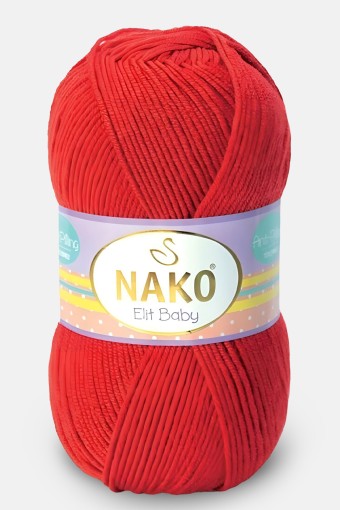 Nako - Nako El Örgü İpliği Elit Baby Anti Pilling 100 Gr (00207 (Alev Kırmızı))