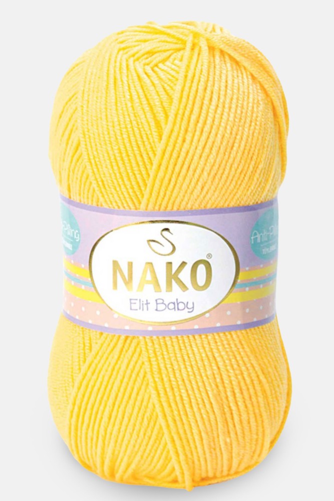 Nako - Nako El Örgü İpliği Elit Baby Anti Pilling 100 Gr (02857 (Sarı))