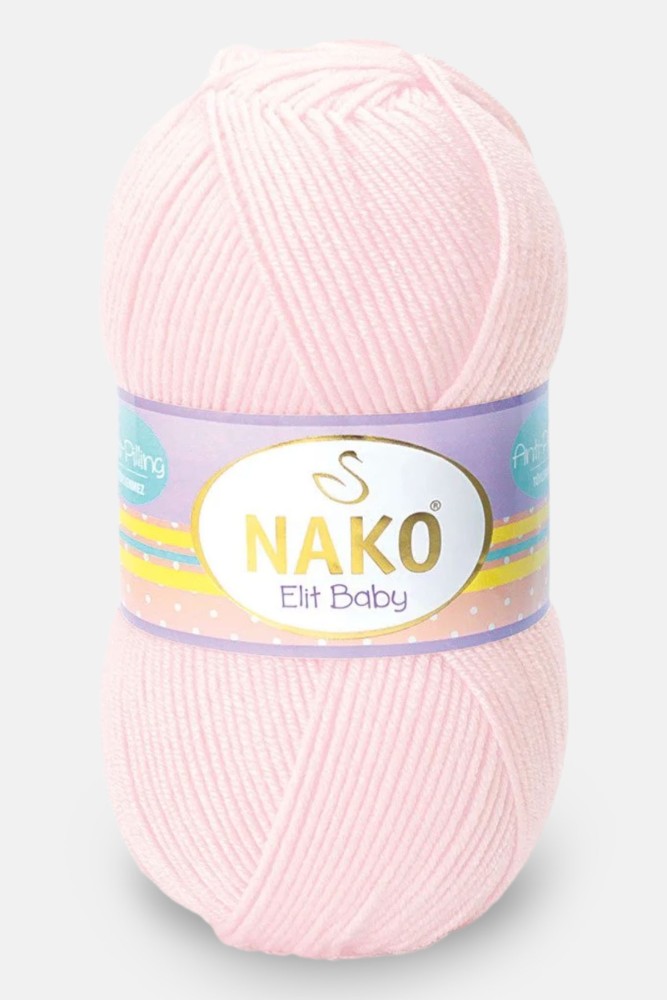 Nako - Nako El Örgü İpliği Elit Baby Anti Pilling 100 Gr (02892 (Soft Pembe))