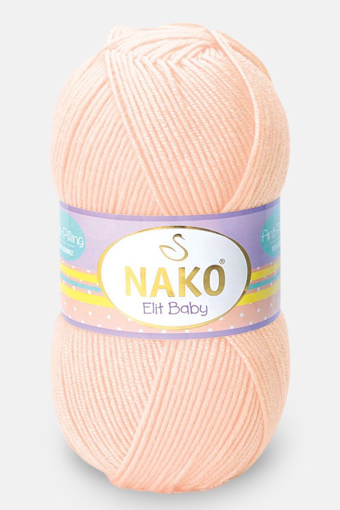 Nako - Nako El Örgü İpliği Elit Baby Anti Pilling 100 Gr (03701 (Soft Şeftali))