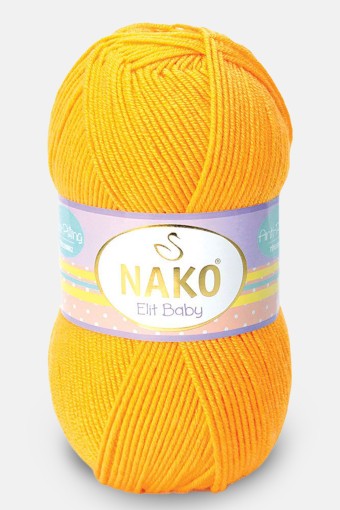 Nako - Nako El Örgü İpliği Elit Baby Anti Pilling 100 Gr (04674 (Portakal Nergisi))