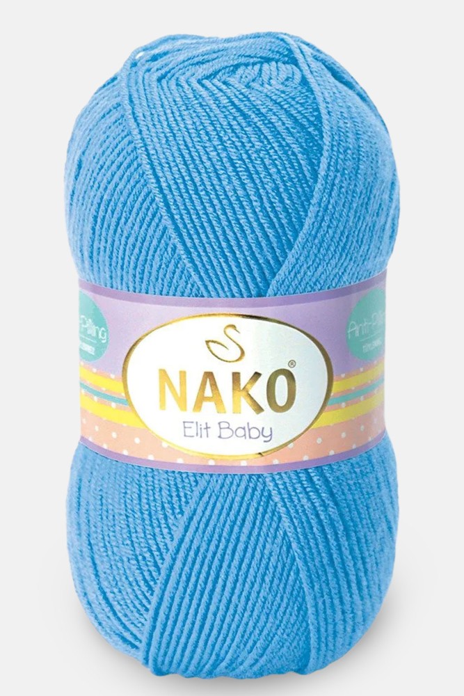 Nako - Nako El Örgü İpliği Elit Baby Anti Pilling 100 Gr (10119 (Alaska Mavisi))