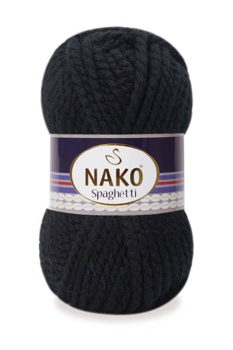 Nako - Nako El Örgü İpliği Spaghetti 100 gr (00217 (Siyah))