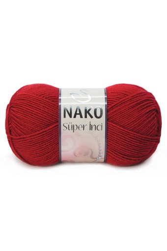 Nako - Nako Süper İnci El Örgü İpliği 100 Gr 260 Mt (01175 (Koyu Kırmızı))