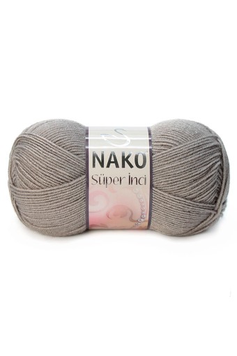 Nako - Nako Süper İnci El Örgü İpliği 100 Gr 260 Mt (02000 (Vizon))