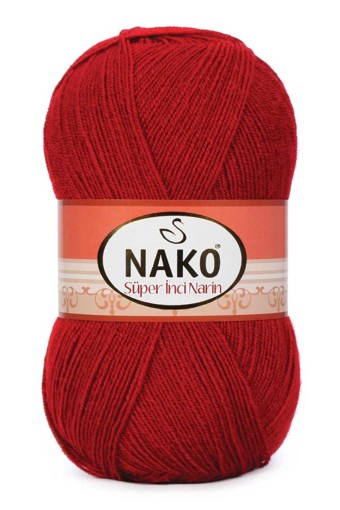 Nako - Nako Süper İnci Narin El Örgü İpliği 100 Gr 540 Mt (01175 (Koyu Kırmızı))