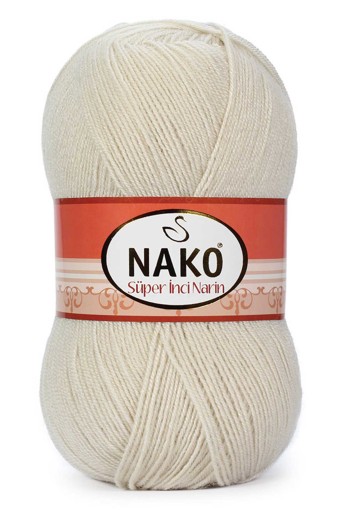Nako - Nako Süper İnci Narin El Örgü İpliği 100 Gr 540 Mt (06383 (Mantar))