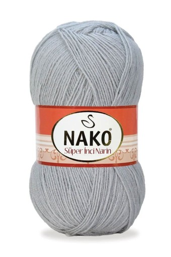 Nako - Nako Süper İnci Narin El Örgü İpliği 100 Gr 540 Mt (12936 (Gri))