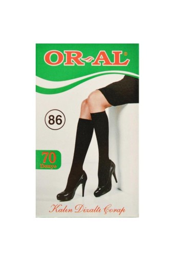 Oral Kadın İnce Dizaltı Çorap Kalın Opak (Yeşil Kutulu) (Siyah (500)) - Thumbnail