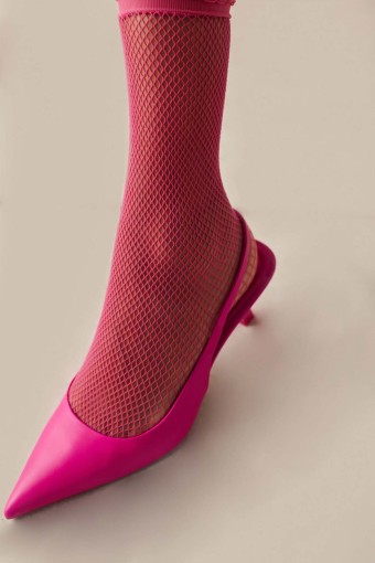 Penti Kadın İnce Soket Çorap Fashion Fileli (80A/Fuşya Mor) - Thumbnail