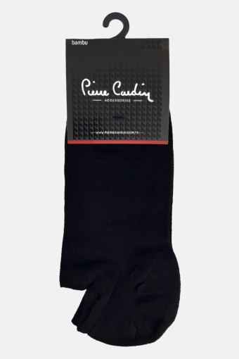 Pierre Cardin Erkek Bambu Sneakers Patik Çorap (Siyah) - Thumbnail