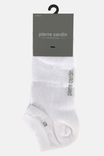 PİERRE CARDİN - Pierre Cardin Erkek Pamuklu Drops Patik Çorap (Beyaz)