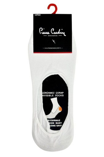 Pierrre Cardin Erkek Babet Feluka Çorap (Beyaz) - Thumbnail