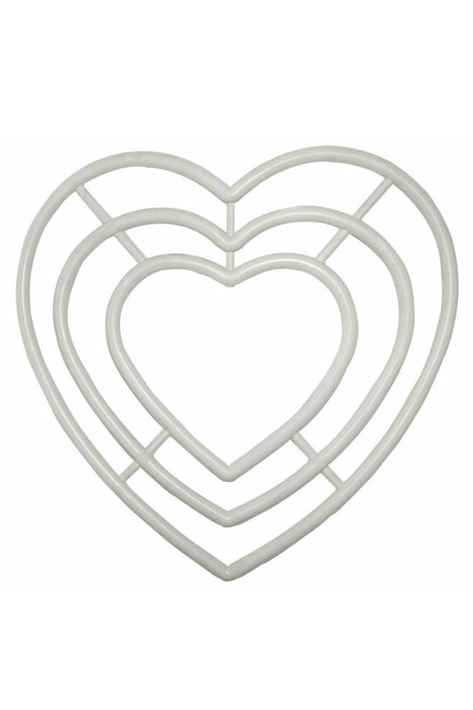 PINAR - Pınar Plastik Kalp Makrome Halkası 3'lü (Beyaz)