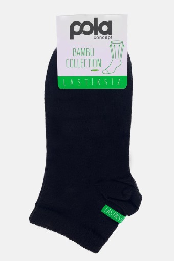 Pola Erkek Bambu Patik Şeker Çorabı (Siyah) - Thumbnail