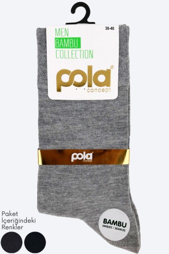 POLA - Pola Erkek Garson Bambu Soket Çorap (Asorti)