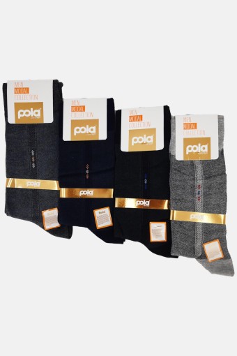 POLA - (12'li Paket) Pola Erkek Modal Soket Çorap (Asorti)